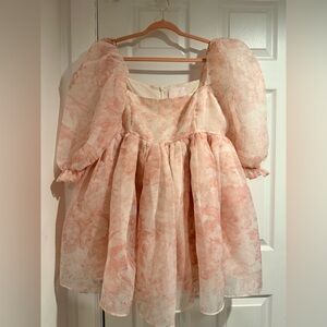 Selkie Pink Floral Mini Dress